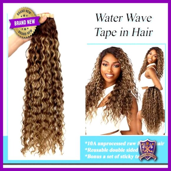 16 Inch Water Wave Tape in Hair Extensions Human Hair 20PCS 50G main image 6